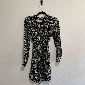 LOFT Dot Shirtdress with Fabric Belt